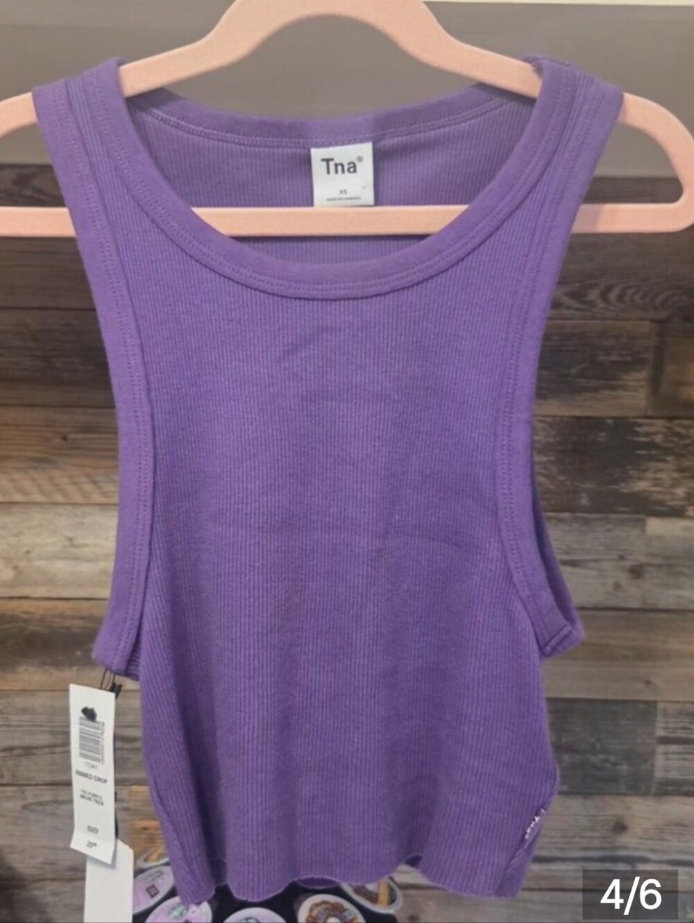 TNA Ribbed Cropped Tank- In "Fig Purple"